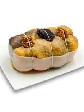 RÔTI DE PELTOT DE PINTADE FARCE PRUNEAUX