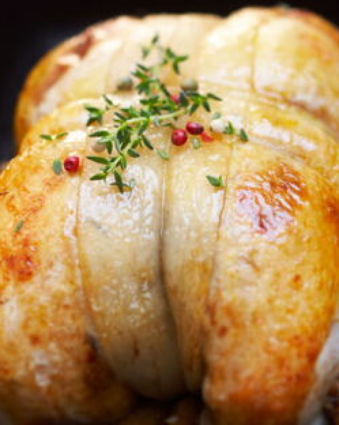 RÔTI VOLAILLE FARCE MORILLES