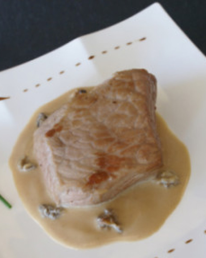 FONDANT DE PAVE DE VEAU AUX ECLAT DE MORILLES