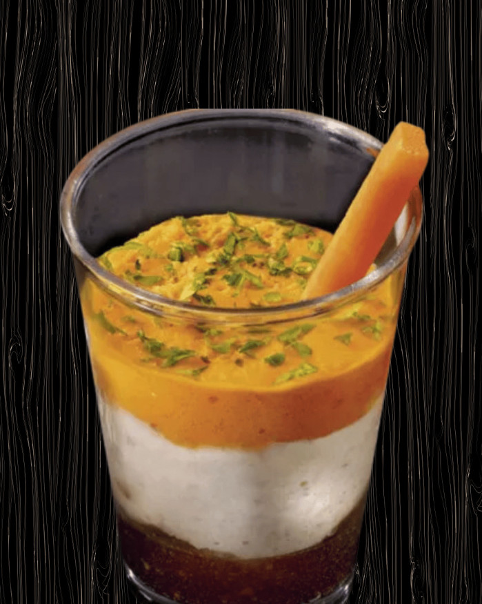 VERRINE SAINT-JACQUES, CARROTES ET POMMES FONDANTES